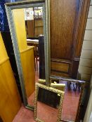 Ornate bevelled edge dressing mirror and two other modern smaller mirrors