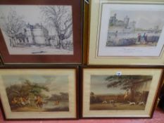 Hunting scene prints - 'Shooters Going Out in the Morning' and 'Stag Hunting II', Conwy Tubular