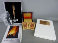 York Minster oak pen set fashioned from 13th Century oak reclaimed from the South Transept following