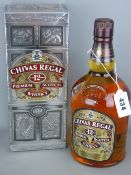 Twelve year old boxed bottle of Chivers Regal Premium Scotch Whisky