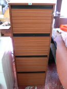 Modern wood effect four drawer filing cabinet
