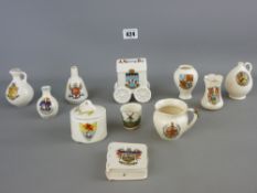Collection of crested china by Goss, Shelley, Carlton and other makers