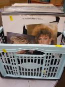 Crate of LP records, mainly contemporary