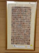 Framed collection of 240 GB line engraved penny red stamps, perforated issues from 1841-1855