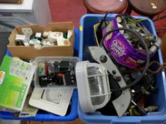 Two boxes of garage and household accessories