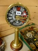 Brass ornamental maritime engine room order telegraph