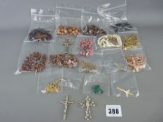 Collection of vintage rosaries, cross pendants and necklaces