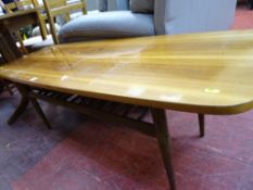 High gloss Long John coffee table with base rack