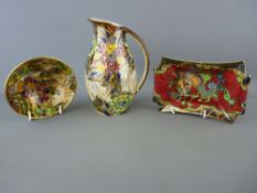 Dragon decorated lustre pin dish