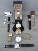Collection of mainly gent's wrist and pocket watches including a Longines base metal pocket watch, a