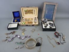 Selection of vintage and other jewellery along with a hallmarked silver portrait frame
