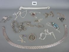 Good quantity of mainly silver pendants and necklaces including chunky examples and an excellent
