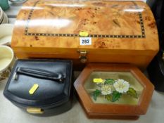 Good sized dome topped jewellery box and other jewellery boxes