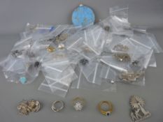 Collection of costume and other jewellery including a butterfly wing and marcasite pendant, filigree