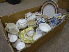 Box of assorted ceramics including Alfred Meakin, Royal Albert etc
