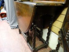 Excellent chunky barley twist gate leg table