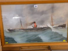 Unsigned maritime print entitled 'Nort Flint'