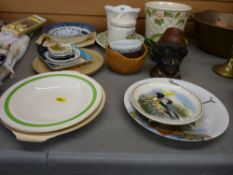 Parcel of mixed porcelain including interesting tobacco jar