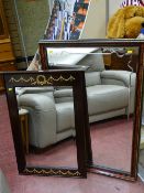 Two excellent bevelled glass ornate wall mirrors, one with garland decoration