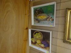 H J S oils on board, a pair - still life, dated 1968, initialled, 28 x 38 cms