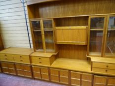 Two Nathan sideboards, one with glazed top, 190 cms long and 101 cms wide