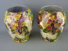 Pair of Royal Winton lustre decorated bulbous vases