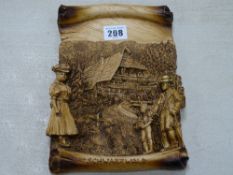 Composition wall plaque, a Moorcraft design bunny titled 'Rufus', a modern bronze fairy topped