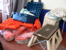 Parcel of life jackets, caravan electric jockey wheel and miscellaneous items