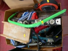 Box containing large quantity of garage accessories