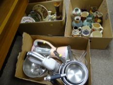 Two boxes containing a good quantity of miscellaneous porcelain including Royal Doulton seasonal