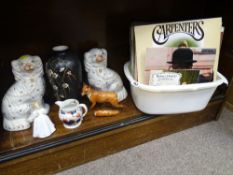 Parcel of miscellaneous porcelain including Staffs dogs, Gaudy Welsh jug and a tub of