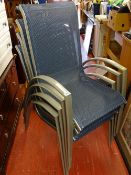 Four excellent lightweight chrome based garden easy chairs