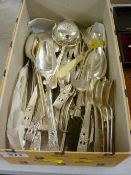 Shoe box with quantity of good cutlery