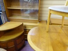 Nathan sideboard with corner unit, similar bookcase and a dining table and four chairs