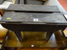 Rustic two plank topped stool