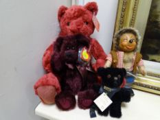 Limited edition Steiff 'Mecki' no. 01669/2000, white tag and gilt Steiff button to his jacket, a