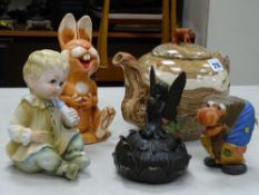 Bullet shaped Agate ware pottery teapot with cover