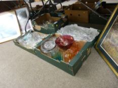 Very large parcel of miscellaneous glassware, some drinking, dressing table, coloured