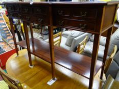 Multi drawer breakfront compact reproduction hall table