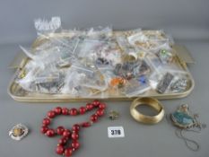 Good collection of vintage costume jewellery including enamel decorated brooches, semi-precious