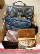 Good soft leather attache case, vintage purses, handbags etc