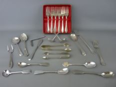 Parcel of mixed cutlery, sugar tongs etc