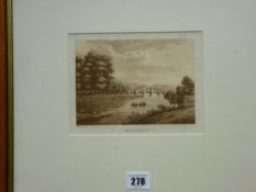 S IRELAND sepia print - Glazebury Bridge, 11 x 16 cms