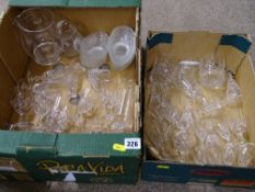 Two boxes of mainly quality drinking glassware, other glassware etc
