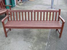 Wooden slatted garden bench