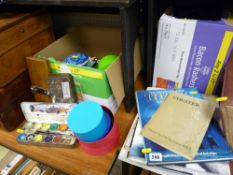 Mixed parcel of items including vintage books relating to The Titanic and other subjects, a parcel