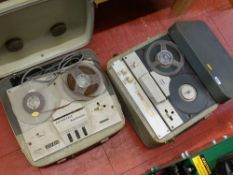Two vintage reel to reel players (Ferranti and Elizabethan model PopA.2)