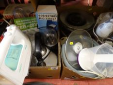 Two boxes of kitchen household appliances etc E/T