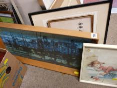 Parcel of paintings, prints, tapestries etc