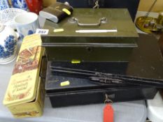 Deed boxes, hip flasks etc